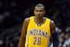 NEWARK, NJ - MARCH 28: Leandro Barbosa #28 of the Indiana Pacers looks on against the New Jersey Nets at Prudential Center on March 28, 2012 in Newark, New Jersey. NOTE TO USER: User expressly acknowledges and agrees that, by downloading and or using this photograph, User is consenting to the terms and conditions of the Getty Images License Agreement. (Photo by Chris Chambers/Getty Images)