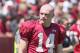 Apr 14, 2012; Columbia, SC, USA South Carolina Gamecocks quarterback Connor Shaw (14) watches the offense during warm ups before the start of the Garnet and Black spring game at Williams Brice Stadium. Mandatory Credit: Jeremy Brevard-US PRESSWIRE