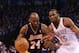 OKLAHOMA CITY, OK - MAY 21: Kobe Bryant #24 of the Los Angeles Lakers dribbles the ball against Kevin Durant of the Oklahoma City Thunder during Game Five of the Western Conference Semifinals of the 2012 NBA Playoffs at Chesapeake Energy Arena on May 21, 2012 in Oklahoma City, Oklahoma. NOTE TO USER: User expressly acknowledges and agrees that, by downloading and or using this photograph, User is consenting to the terms and conditions of the Getty Images License Agreement. (Photo by Ronald Martinez/Getty Images)