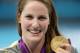 LONDON, ENGLAND - AUGUST 03: Missy Franklin of the United States poses on the podium with the gold medal after winning the Women's 200m Backstroke Final on Day 7 of the London 2012 Olympic Games at the Aquatics Centre on August 3, 2012 in London, England. (Photo by Clive Rose/Getty Images)
