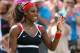 LONDON, ENGLAND - AUGUST 02: Serena Williams of the United States waves to the crowd after defeating Caroline Wozniacki of Denmark in the Quarterfinals of Women's Singles Tennis on Day 6 of the London 2012 Olympic Games at Wimbledon on August 2, 2012 in London, England. (Photo by Clive Brunskill/Getty Images)