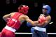 LONDON, ENGLAND - AUGUST 03: Krishan Vikas of India (L) in action with Errol Spence of United States during the Men's Welter (69kg) Boxing on Day 7 of the London 2012 Olympic Games at ExCeL on August 3, 2012 in London, England. (Photo by Scott Heavey/Getty Images)