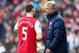 LONDON, ENGLAND - FEBRUARY 26: Arsene Wenger, manager of Arsenal talks to Thomas Vermaelen of Arsenal during the Barclays Premier League match between Arsenal and Tottenham Hotspur at Emirates Stadium on February 26, 2012 in London, England. (Photo by Clive Mason/Getty Images)