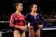 NEW YORK, NY - MARCH 03: Alexandra Raisman (L) and Jordyn Wieber watch the floor exercise event at the 2012 AT&T American Cup at Madison Square Garden on March 3, 2012 in New York City. (Photo by Chris Trotman/Getty Images)