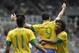 NEWCASTLE, UNITED KINGDOM - AUGUST 4: Brazil celebrate a third goal during the Men's Football Quarter Final match between Brazil and Honduras, on Day 8 of the London 2012 Olympic Games at St James' Park on August 4, 2012 in Newcastle, England. (Photo by Francis Bompard/Getty Images)