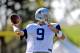 Aug.1, 2012; Oxnard, CA, USA; Dallas Cowboys quarterback Tony Romo (9) makes a throw during training camp drills. Mandatory Credit: Jayne Kamin-Oncea-US PRESSWIRE