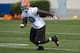 BEREA, OH - MAY 12: Linebacker James-Michael Johnson #50 of the Cleveland Browns runs drills during the second day of minicamp at Cleveland Browns training facility on May 12, 2012 in Berea, Ohio. (Photo by Jason Miller/Getty Images)