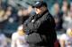 PHILADELPHIA, PA - JANUARY 01: Head coach Andy Reid of the Philadelphia Eagles watches his team warm up before playing the Washington Redskins at Lincoln Financial Field on January 1, 2012 in Philadelphia, Pennsylvania. (Photo by Rob Carr/Getty Images)