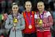 LONDON, ENGLAND - AUGUST 05: Silver medallist Mc Kayla Maroney (L) of the United States, gold medallist Sandra Raluca Izbasa of Romania and bronze medallist Maria Paseka of Russia pose with their medals during the medal ceremony following the Artistic Gymnastics Women's Vault final on Day 9 of the London 2012 Olympic Games at North Greenwich Arena on August 5, 2012 in London, England. (Photo by Ronald Martinez/Getty Images)