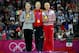 LONDON, ENGLAND - AUGUST 05: Silver medallist Mc Kayla Maroney (L) of the United States, gold medallist Sandra Raluca Izbasa (C) of Romania and bronze medallist Maria Paseka of Russia pose with their medals during the medal ceremony following the Artistic Gymnastics Women's Vault final on Day 9 of the London 2012 Olympic Games at North Greenwich Arena on August 5, 2012 in London, England. (Photo by Ronald Martinez/Getty Images)