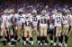 SAN FRANCISCO, CA - JANUARY 14: Darren Sproles #43 and the New Orleans Saints huddle on the field against the San Francisco 49ers during the NFC Divisional playoff game at Candlestick Park on January 14, 2012 in San Francisco, California. The 49ers won the game 36-32. (Photo by Jed Jacobsohn/Getty Images)