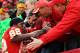 KANSAS CITY, MO - DECEMBER 18: Dwayne Bowe #82 of the Kansas City Chiefs celebrates by jumping into the standfs after the Chiefs defeated the Green Bay Packers 19-14 to win the game on December 18, 2011 at Arrowhead Stadium in Kansas City, Missouri. (Photo by Jamie Squire/Getty Images)