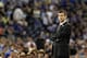 HOUSTON, TX - APRIL 04: Head coach Brad Stevens of the Butler Bulldogs looks on from the sidelines against the Connecticut Huskies during the National Championship Game of the 2011 NCAA Division I Men's Basketball Tournament at Reliant Stadium on April 4, 2011 in Houston, Texas. (Photo by Streeter Lecka/Getty Images)