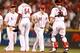 CINCINNATI, OH - AUGUST 04: Aroldis Chapman #54 of the Cincinnati Reds is congratulated Jay Bruce #32 after the final out of the 5-4 win over the Pittsburgh Pirates at Great American Ball Park on August 4, 2012 in Cincinnati, Ohio. (Photo by Andy Lyons/Getty Images)