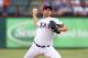 ARLINGTON, TX - JULY 30: Roy Oswalt # 44 of the Texas Rangers pitches against the Los Angeles Angels of Anaheim on July 30, 2012 at the Rangers Ballpark in Arlington in Arlington, Texas. (Photo by Layne Murdoch/Getty Images)