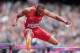 LONDON, ENGLAND - AUGUST 03: Angelo Taylor of the United States competes in the Men's 400m Hurdles Heats on Day 7 of the London 2012 Olympic Games at Olympic Stadium on August 3, 2012 in London, England. (Photo by Adam Pretty/Getty Images)