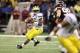 NEW ORLEANS, LA - JANUARY 03: Denard Robinson #16 of the Michigan Wolverines looks to pass against the Virginia Tech Hokies during the Allstate Sugar Bowl at Mercedes-Benz Superdome on January 3, 2012 in New Orleans, Louisiana. (Photo by Matthew Stockman/Getty Images)
