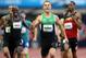 EUGENE, OR - JUNE 25: Nicholas Symmonds reacts after winning the men's 800 meter final in front of Khadevis Robinson (L) and Duane Solomon Jr during Day Four of the 2012 U.S. Olympic Track & Field Team Trials at Hayward Field on June 25, 2012 in Eugene, Oregon. (Photo by Christian Petersen/Getty Images)