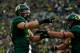 EUGENE, OR - NOVEMBER 26: Colt Lyerla #32 of the Oregon Ducks celebrates a touchdown against the Oregon State Beavers during the 115th Civil War on November 26, 2011 at the Autzen Stadium in Eugene, Oregon. (Photo by Jonathan Ferrey/Getty Images)