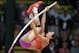 Jun 24, 2012; Eugene, OR, USA; Jenn Suhr wins the womens pole vault at 15-1 (4.60m) in the 2012 U.S. Olympic Team Trials at Hayward Field. Mandatory Credit: Kirby Lee/Image of Sport-US PRESSWIRE