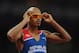 LONDON, ENGLAND - AUGUST 06: Felix Sanchez of Dominican Republic prepares to compete in the Men's 400m Hurdles final on Day 10 of the London 2012 Olympic Games at the Olympic Stadium on August 6, 2012 in London, England. (Photo by Michael Regan/Getty Images)