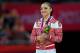 LONDON, ENGLAND - AUGUST 06: Gold medalist Aliya Mustafina of Russia poses on the podium during the medal ceremony for the Artistic Gymnastics Women's Uneven Bars final on Day 10 of the London 2012 Olympic Games at North Greenwich Arena on August 6, 2012 in London, England. (Photo by Phil Walter/Getty Images)