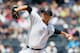 NEW YORK, NY - JUNE 27: Andy Pettitte #46 of the New York Yankees pitches against the Cleveland Indians at Yankee Stadium on June 27, 2012 in the Bronx borough of New York City. (Photo by Jim McIsaac/Getty Images)
