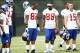Dan DePalma (15) and fellow receivers at Giants training camp.