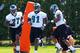 PHILADELPHIA, PA - MAY 12: Twyon Martin #77 and Fletcher Cox #91 of the Philadelphia Eagles run drills during rookie minicamp at their practice facility on May 12, 2012 in Philadelphia, Pennsylvania. (Photo by Rich Schultz/Getty Images)