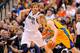 Jan 7, 2012; Dallas, TX, USA; Dallas Mavericks power forward Dirk Nowitzki (41) guards New Orleans Hornets center Chris Kaman (35) during the game at the American Airlines Center. The Mavericks defeated the Hornets 96-81. Mandatory Credit: Jerome Miron-US PRESSWIRE