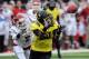 EUGENE, OR - OCTOBER 29: Wide receiver Lavasier Tuinei #80 of the Oregon Ducks reaches out for a pass reception against Nolan Washington #2 of the Washington State Cougars in the third quarter of the game at Autzen Stadium on October 29, 2011 in Eugene, Oregon. Oregon won the game 43-28. (Photo by Steve Dykes/Getty Images)