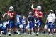 ANDERSON, IN - JULY 29: Andrew Luck #12 of the Indianapolis Colts works out during training camp at Anderson University on July 29, 2012 in Anderson, Indiana. (Photo by Joe Robbins/Getty Images)