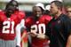Greg Schiano makes a point at Wednesday's final major practice. (Photo courtesy Buccaneers.com).