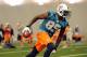 July 27 2012; Davie, FL, USA; Miami Dolphins wide receiver Chad Johnson (85) during practice at the Dolphins training facility. Mandatory Credit: Steve Mitchell-US PRESSWIRE