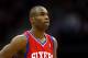 NEWARK, NJ - APRIL 10: Jodie Meeks #20 of the Philadelphia 76ers looks on against the New Jersey Nets at Prudential Center on April 10, 2012 in Newark, New Jersey. NOTE TO USER: User expressly acknowledges and agrees that, by downloading and or using this photograph, User is consenting to the terms and conditions of the Getty Images License Agreement. (Photo by Chris Chambers/Getty Images)