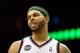 NEWARK, NJ - APRIL 10: Deron Williams #8 of the New Jersey Nets looks on in the second half against the Philadelphia 76ers at Prudential Center on April 10, 2012 in Newark, New Jersey. NOTE TO USER: User expressly acknowledges and agrees that, by downloading and or using this photograph, User is consenting to the terms and conditions of the Getty Images License Agreement. (Photo by Chris Chambers/Getty Images)