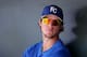 SURPRISE, AZ - MARCH 12: Wil Myers #70 of the Kansas City Royals in the dugout during the spring training game against the San Francisco Giants at Surprise Stadium on March 12, 2012 in Surprise, Arizona. (Photo by Christian Petersen/Getty Images)