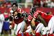 ATLANTA - AUGUST 11: Todd McClure #62 of the Atlanta Falcons calls out to the offensive line during their preseason game against the New England Patriots on August 11, 2006 at the Georgia Dome in Atlanta, Georgia. (Photo by Streeter Lecka/Getty Images)