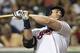CLEVELAND, OH - JULY 6: Travis Hafner #48 of the Cleveland Indians strikes out during the eighth inning against the Tampa Bay Rays at Progressive Field on July 6, 2012 in Cleveland, Ohio. (Photo by Jason Miller/Getty Images)