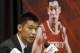 HOUSTON, TX - JULY 19: Jeremy Lin of the Houston Rockets speaks to the media as he is introduced during a press conference at Toyota Center on July 19, 2012 in Houston, Texas. Lin has signed a three year $25 million dollar contract with the Houston Rockets. (Photo by Bob Levey/Getty Images)