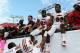 TAMPA, FL - NOVEMBER 25: Players of the Louisville Cardinals climb into the stands to celebrate with fans a 34 - 24 victory against the South Florida Bulls November 25, 2011 at Raymond James Stadium in Tampa, Florida. The Cardinals won 34 - 24. (Photo by Al Messerschmidt/Getty Images)