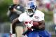 Jul 28, 2012; Albany, NY, USA; New York Giants running back David Wilson (34) during training camp at University Field at SUNY Albany. Mandatory Credit: Mark L. Baer-US PRESSWIRE