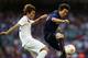 CARDIFF, WALES - AUGUST 10: Seokho Hwang of Korea battles with Kensuke Nagai of Japan during the Men's Football Bronze medal play-off match between Korea and Japan on Day 14 of the London 2012 Olympic Games at Millennium Stadium on August 10, 2012 in Cardiff, Wales. (Photo by Julian Finney/Getty Images)