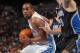 DENVER, CO - APRIL 22: Arron Afflalo #6 of the Denver Nuggets controls the ball against Ryan Anderson #33 of the Orlando Magic at Pepsi Center on April 22, 2012 in Denver, Colorado. The Nuggets defeated the Magic 101-74. NOTE TO USER: User expressly acknowledges and agrees that, by downloading and or using this photograph, User is consenting to the terms and conditions of the Getty Images License Agreement. (Photo by Doug Pensinger/Getty Images)