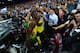 LONDON, ENGLAND - AUGUST 09: Usain Bolt of Jamaica celebrates with the crowd after winning the Mens 200 metres on Day 13 of the London 2012 Olympic Games at Olympic Stadium on August 9, 2012 in London, England. (Photo by Stu Forster/Getty Images)