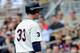 MINNEAPOLIS, MN - AUGUST 28: Justin Morneau #33 of the Minnesota Twins reacts to a called third strike by the Detroit Tigers in the first inning on August 28, 2011 at Target Field in Minneapolis, Minnesota. (Photo by Hannah Foslien/Getty Images)