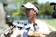 ALAMEDA, CA - MAY 12: Head Coach Dennis Allen of the Oakland Raiders talks with the media after the Oakland Raiders Rookie Minicamp on May 12, 2012 at the Oakland Raiders Training Facility in Alameda, California. (Photo by Thearon W. Henderson/Getty Images)