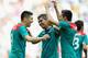 LONDON, ENGLAND - AUGUST 11: Oribe Peralta of Mexico (L) celebrates with team-mates after scoring the second goal during the Men's Football Final between Brazil and Mexico on Day 15 of the London 2012 Olympic Games at Wembley Stadium on August 11, 2012 in London, England. (Photo by Michael Regan/Getty Images)