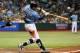 ST. PETERSBURG, FL - APRIL 22: Infielder Evan Longoria #3 of the Tampa Bay Rays doubles off the catwalk against the Minnesota Twins April 22, 2012 at Tropicana Field in St. Petersburg, Florida. (Photo by Al Messerschmidt/Getty Images)