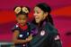 LONDON, ENGLAND - AUGUST 11: Candace Parker #15 of United States celebrates with her daughter Lailaa Williams after defeating France 86-50 to win the gold medal in the Women's Basketball Gold Medal game on Day 15 of the London 2012 Olympic Games at North Greenwich Arena on August 11, 2012 in London, England. (Photo by Phil Walter/Getty Images)